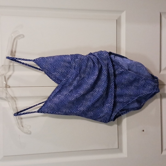 Anne Klein 2 pc swimsuit tankini - size 8 - blue & white - Picture 1 of 8